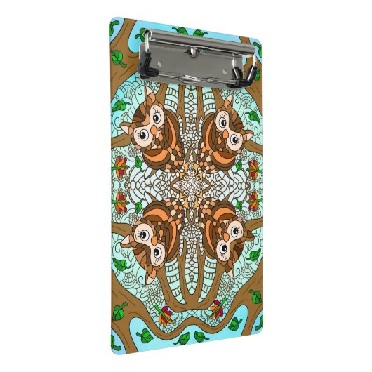 Hand Drawn Owl Mandala Artwork Mini Klembord (Schuin)