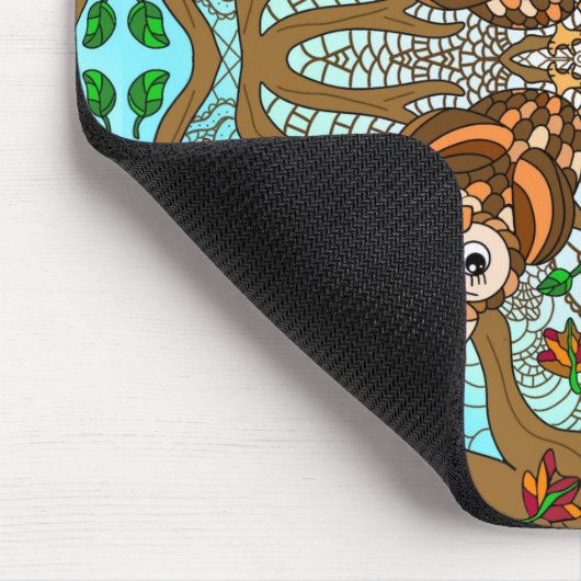 Hand Drawn Owl Mandala Artwork  Muismat (Hoek)