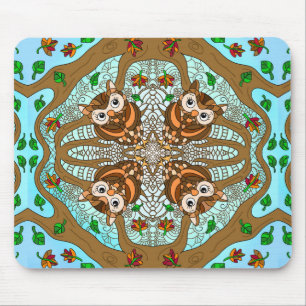 Hand Drawn Owl Mandala Artwork  Muismat