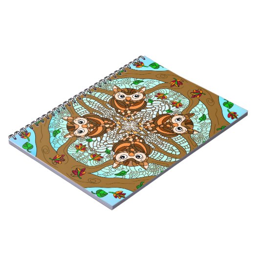 Hand Drawn Owl Mandala Artwork Notitieboek (Linkerzijde)