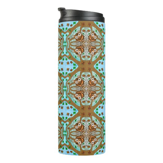 Hand Drawn Owl Mandala Artwork Thermosbeker (Geroteerd rechts)