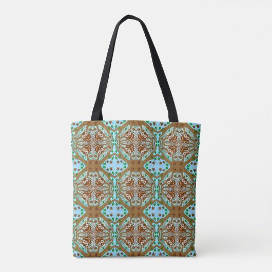 Hand Drawn Owl Mandala Artwork Tote Bag (Achterkant)
