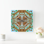 Hand Drawn Owl Mandala Artwork Vierkante Klok (Huis)