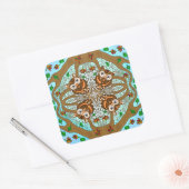 Hand Drawn Owl Mandala Artwork Vierkante Sticker (Envelop)
