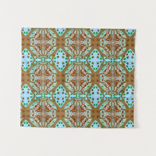 Hand Drawn Owl Mandala Artwork Wandkleed (Voorkant (horizontaal))