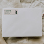 Hand Drawn Painted Abstract Christmas Tree Address Etiket