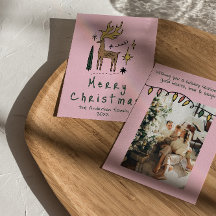 Hand Drawn Painted Funky Reindeer Merry Christmas