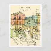 Hand drawn Palermo Italy Scene Landmark Briefkaart (Voorkant)