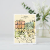 Hand drawn Palermo Italy Scene Landmark Briefkaart (Staand voorkant)