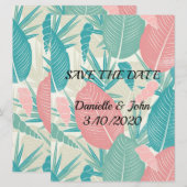 Hand Drawn Palm Leaves Wedding Save The Date (Voorkant / Achterkant)