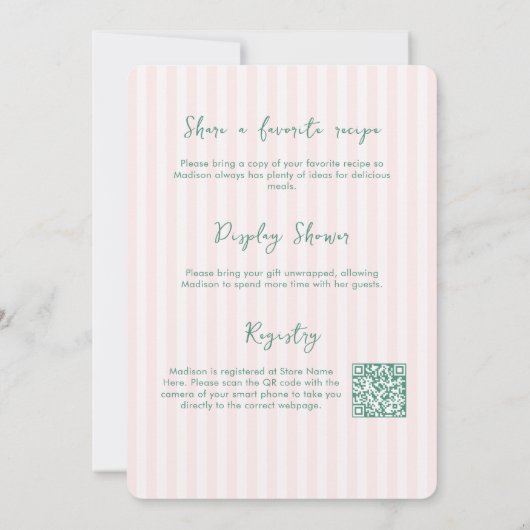 Hand-Drawn Palm Springs Pink Green Bridal Shower Kaart (Achterkant)