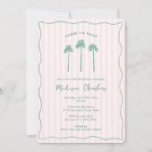 Hand-Drawn Palm Springs Pink Green Bridal Shower Kaart (Voorkant)