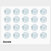 Hand Drawn Palm Tree Dusty Blue Bachelorette Favor Ronde Sticker (Vel)