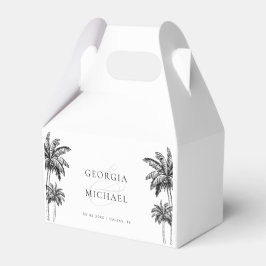 Hand Drawn Palm Trees Boho Beach Names Wedding Bedankdoosjes