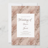 Hand Drawn Pampas Pattern Botanical Wedding Kaart (Voorkant)