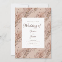 Hand Drawn Pampas Pattern Botanical Wedding