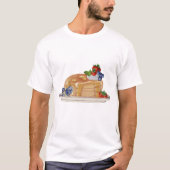 Hand Drawn Pancakes Berries Breakfast Food T-shirt (Voorkant)
