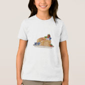 Hand Drawn Pancakes Berries Breakfast Food Tri-Blend Shirt (Voorkant)