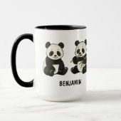 Hand Drawn Panda Bear Custom Cute Mok (Links)