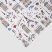 Hand Drawn Paris Doodles Tissuepapier (Detail)