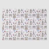 Hand Drawn Paris Doodles Tissuepapier (Voorkant)