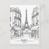 Hand drawn Paris France Scene Landmark Briefkaart (Voorkant)