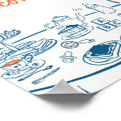 Hand Drawn Party Baby shower Bedankt voor je komst Poster (Hoek)