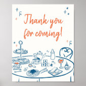 Hand Drawn Party Baby shower Bedankt voor je komst Poster (Voorkant)