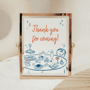 Hand Drawn Party Baby shower Bedankt voor je komst Poster