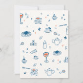 Hand Drawn Party Baby shower Uitnodiging (Achterkant)