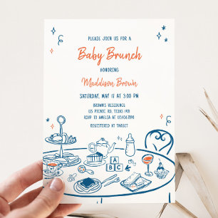 Hand Drawn Party Baby shower Uitnodiging