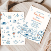 Hand Drawn Party Baby shower Uitnodiging