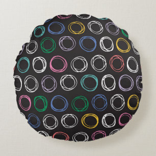Hand drawn pattern with brushed lines seamless pat rond kussen