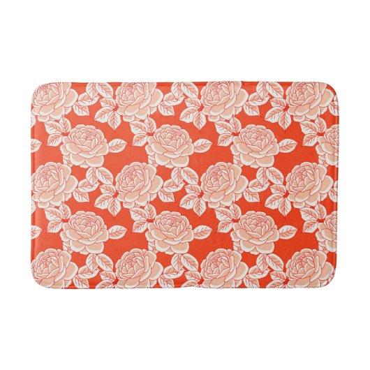 Hand Drawn Peony Floral  Badmat (Voorkant)