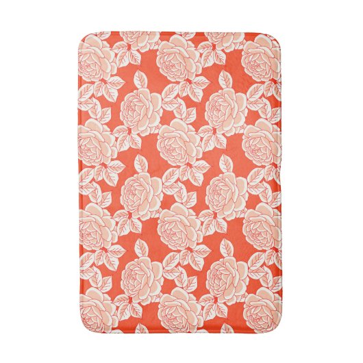 Hand Drawn Peony Floral  Badmat (Voorkant Verticaal)