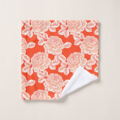 Hand Drawn Peony Floral Coral Red Towel Set Bad Handdoek (Wasdoekje)