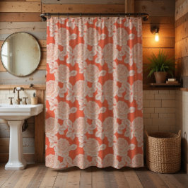 Hand Drawn Peony Floral  Douchegordijn