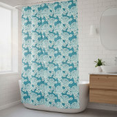 Hand Drawn Peony Floral  Douchegordijn