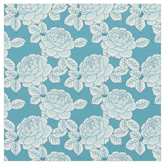 Hand Drawn Peony Floral Fabric Stof (Close Up)