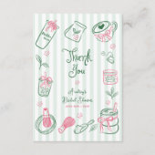 Hand Drawn Perfect Matcha Green Bridal Shower Bedankkaart (Voorkant)