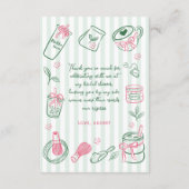 Hand Drawn Perfect Matcha Green Bridal Shower Bedankkaart (Achterkant)
