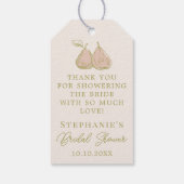 Hand Drawn Perfect Pear Bridal Shower Thank You Cadeaulabel (Achterkant)