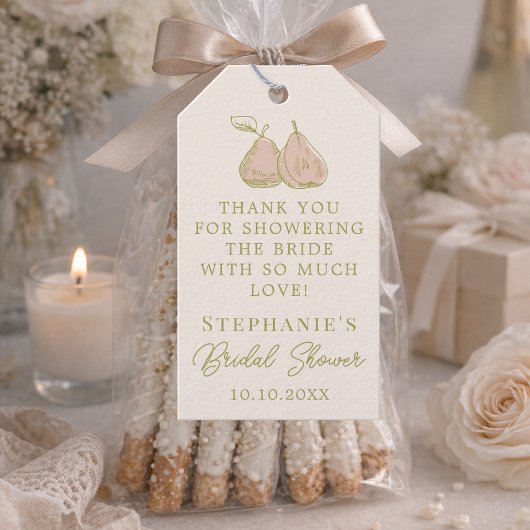 Hand Drawn Perfect Pear Bridal Shower Thank You Cadeaulabel