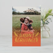 Hand Drawn Pine Berries Folie Feestdagenkaart (Staand Voorkant)