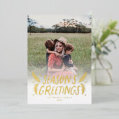 Hand Drawn Pine Berries Folie Feestdagenkaart (Staand Voorkant)