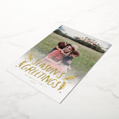 Hand Drawn Pine Berries Folie Feestdagenkaart (Gedraaid)