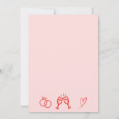 Hand Drawn Pink Any Year Wedding Anniversary Party Kaart (Achterkant)