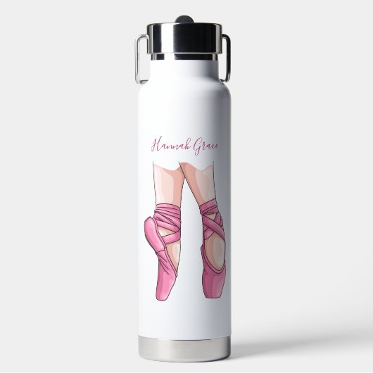 Hand drawn Pink Ballet Shoes Waterfles (Voorkant)