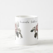 Hand drawn pink cabbage rose (PERSONLIZE) Magische Mok (Center)