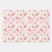 Hand-drawn Pink Cherry Coquette Seamless Pattern Inpakpapier Vel (Voorkant 3)